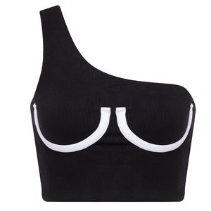 Size M One Shoulder Crop Top NWT